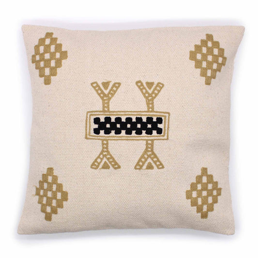 Púðaver - hvítt og gult mynstur 50*50 cm
