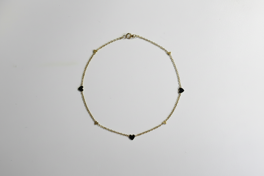 Gyllt hjarta armband