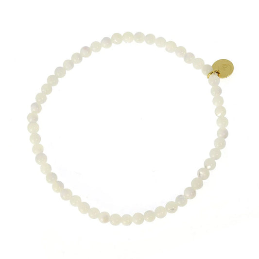 Vivi teygjuarmband með hvítum perlumóður steinum