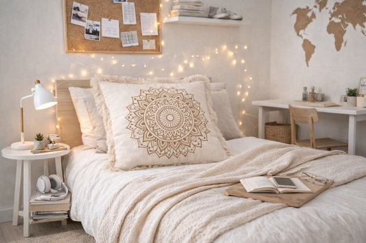 Púðaver  stórt - mandala brons 60*60 cm