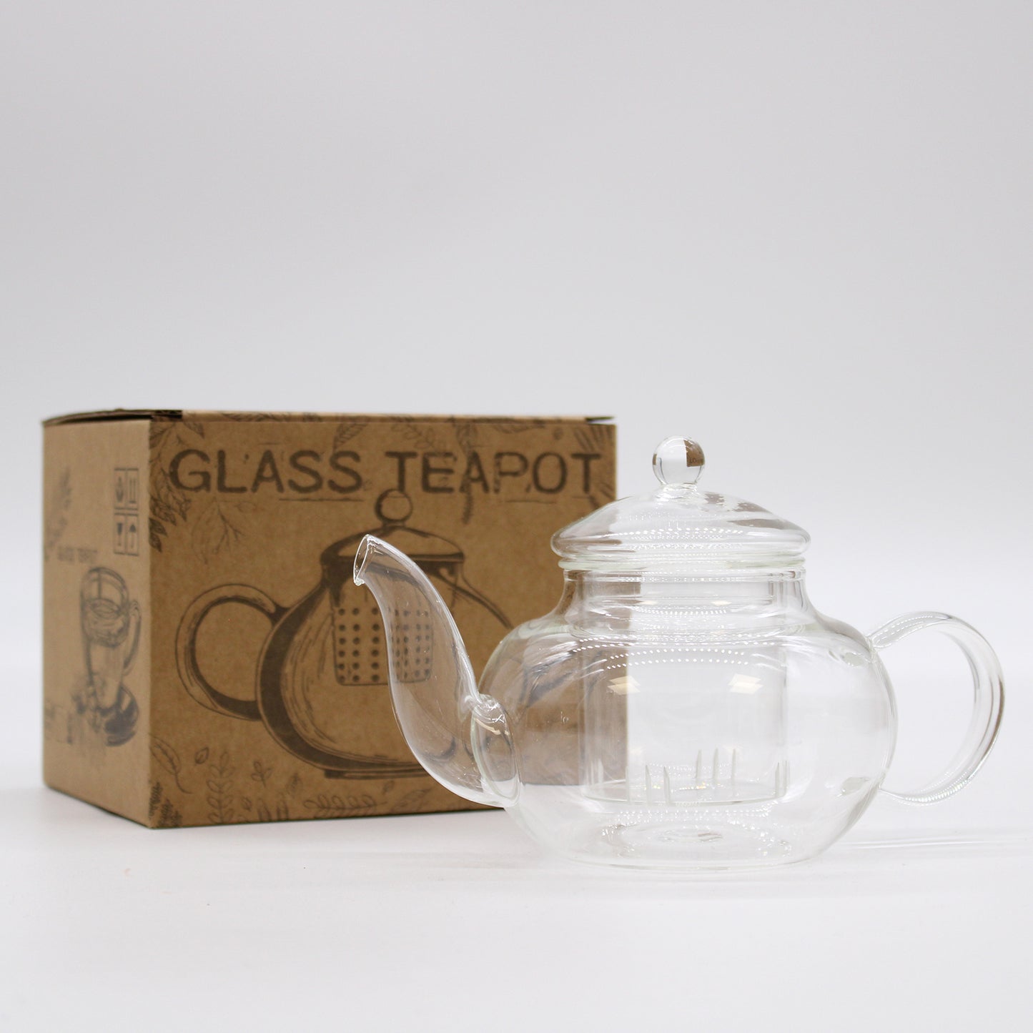Te glerkanna með innrennslissíu - Tvær stærðir 400 ml og 800 ml