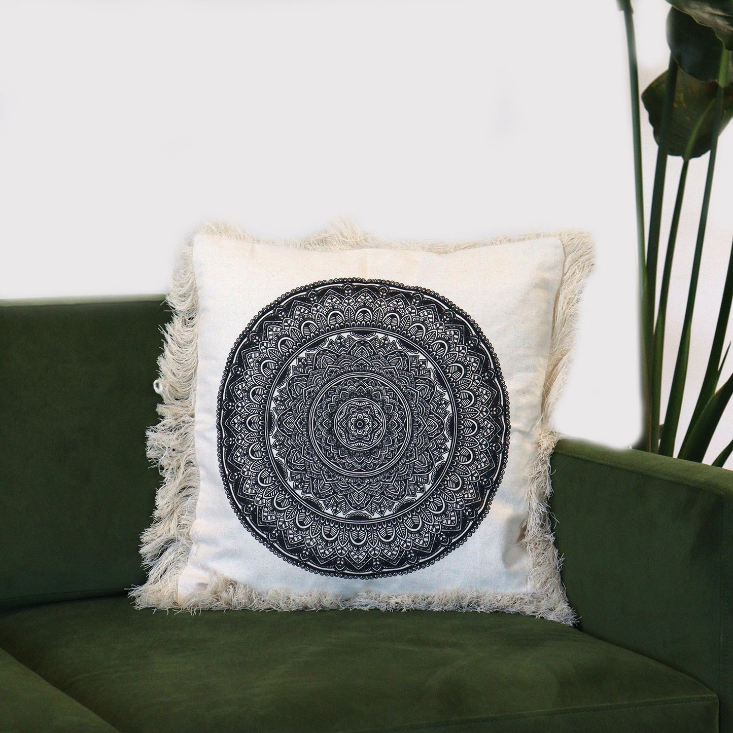 Púðaver - mandala með svörtu mynstri 45*45 cm