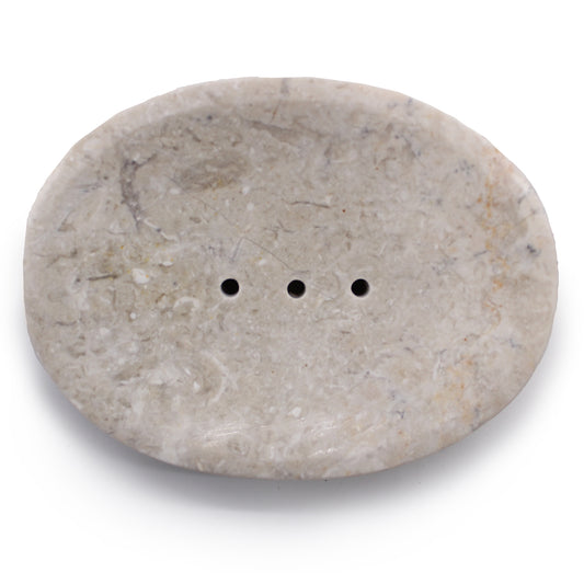 Sápudiskur úr marmara - ljósgrár