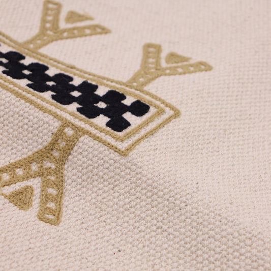 Púðaver - hvítt og gult mynstur 45*45 cm