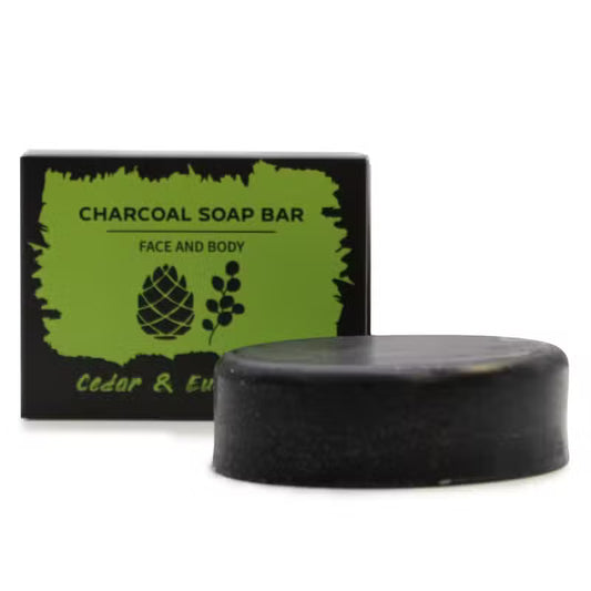 Handgerð kolasápa með Eucalyptus og sedrusviði