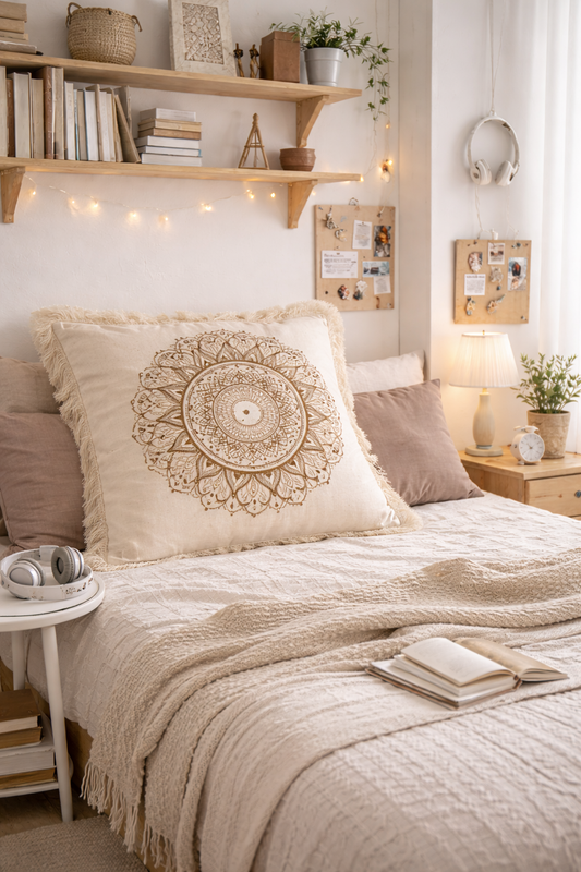 Púðaver  stórt - mandala brons 60*60 cm