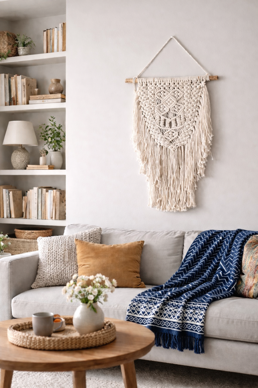 Handgerð Indigo teppi 170*120 cm