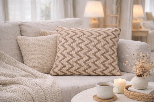 Púðaver - Herringbone 40×40 cm | Indverskt Geometrískt Mynstur