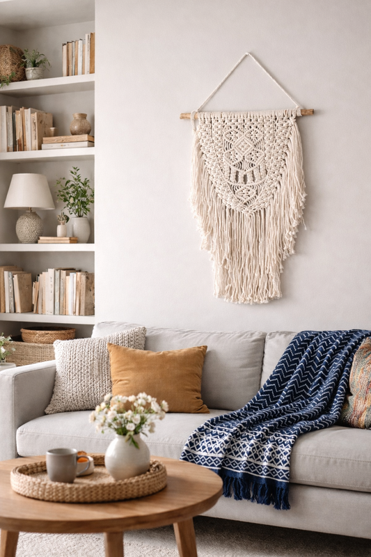 Handgerð Indigo teppi 170*120 cm