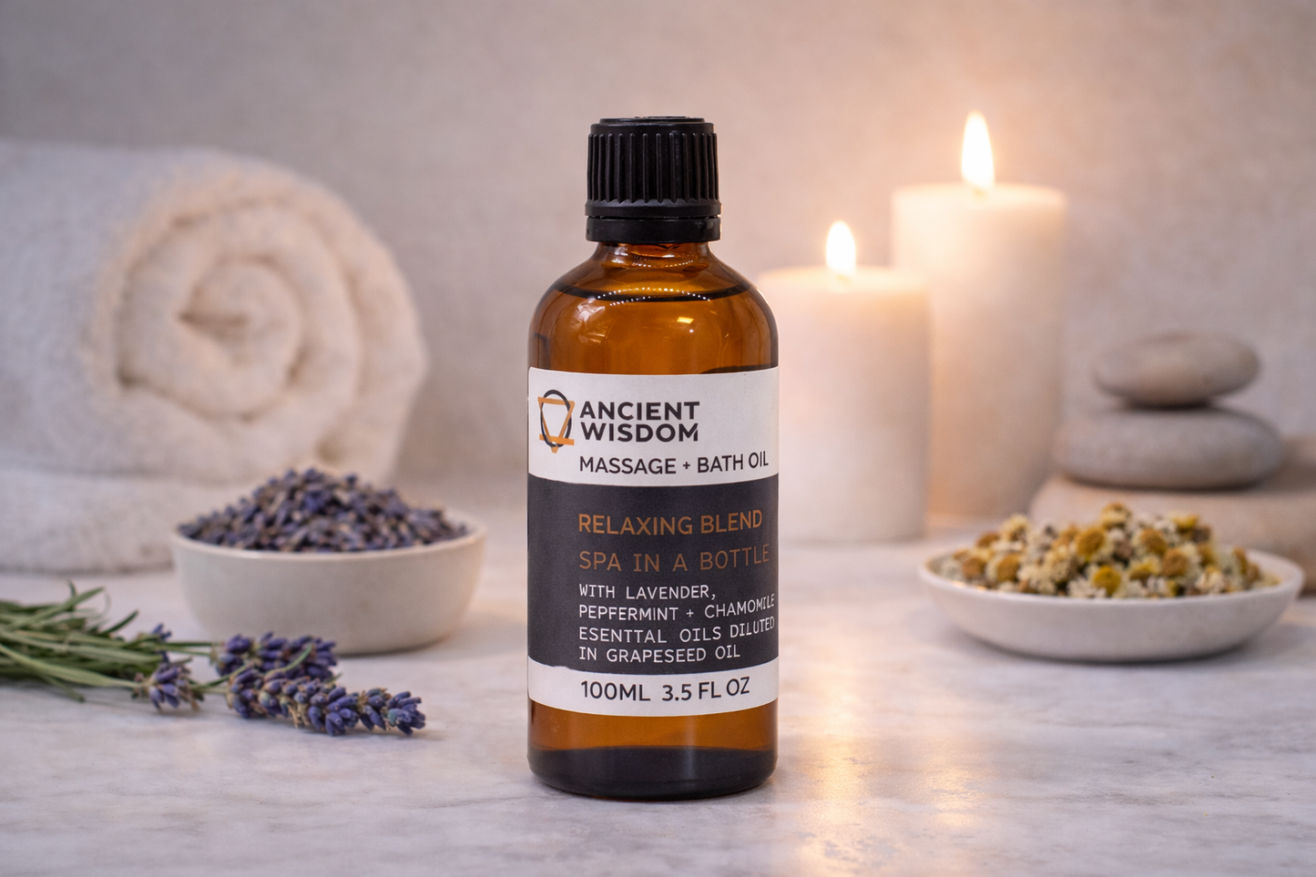 Bað og nuddolía - Róandi blanda 100 ml