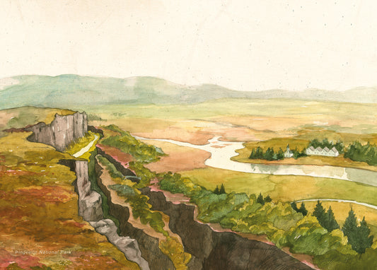 Þingvellir - Eftirprent eftir Lindu Ólafsdóttir