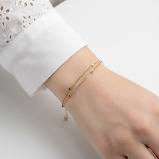 Gyllt armband úr ryðfríu stáli