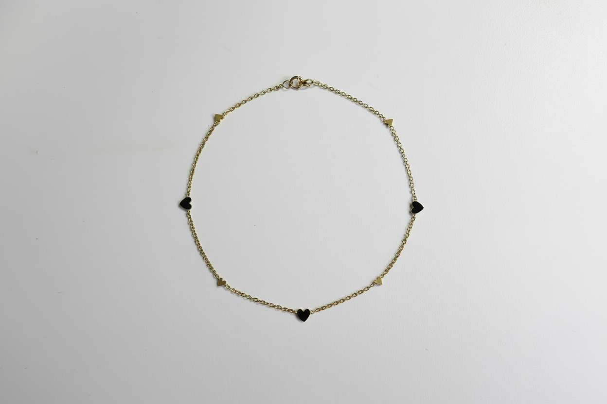 Gyllt hjarta armband