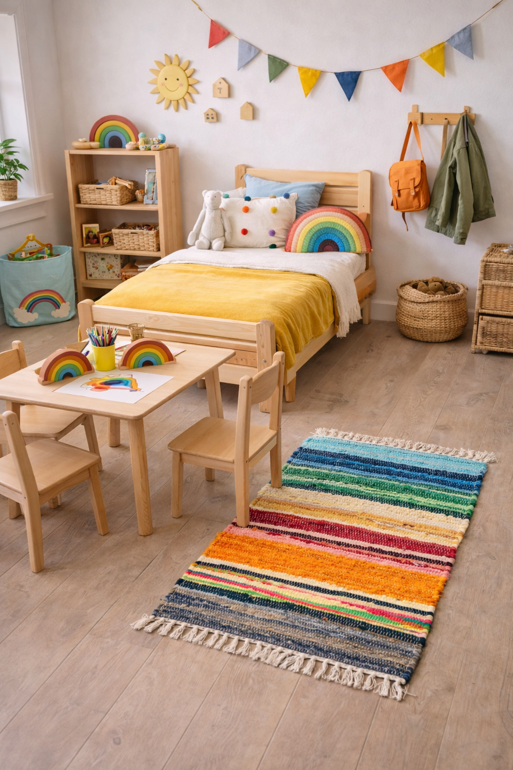 Indversk Rag Rug Motta - Handgerð úr endurunnum efnum
