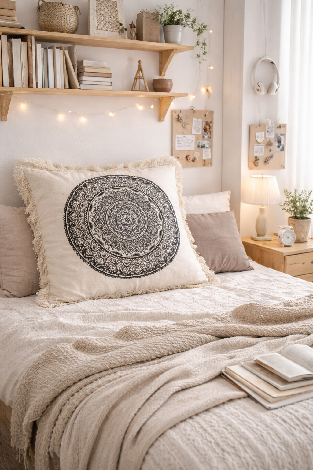 Púðaver stórt - Mandala svart munstur 60*60 cm